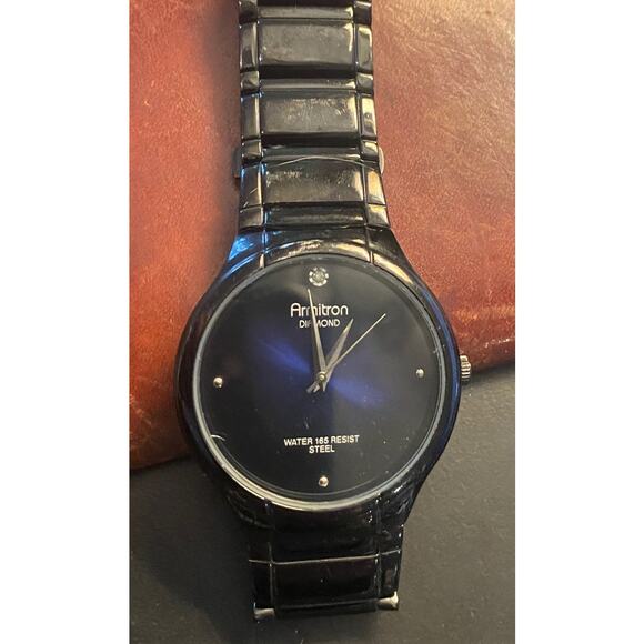 Men's 37mm Black Armitron Diamond Watch, WR 50M, 20/4188TI - Picture 1 of 3